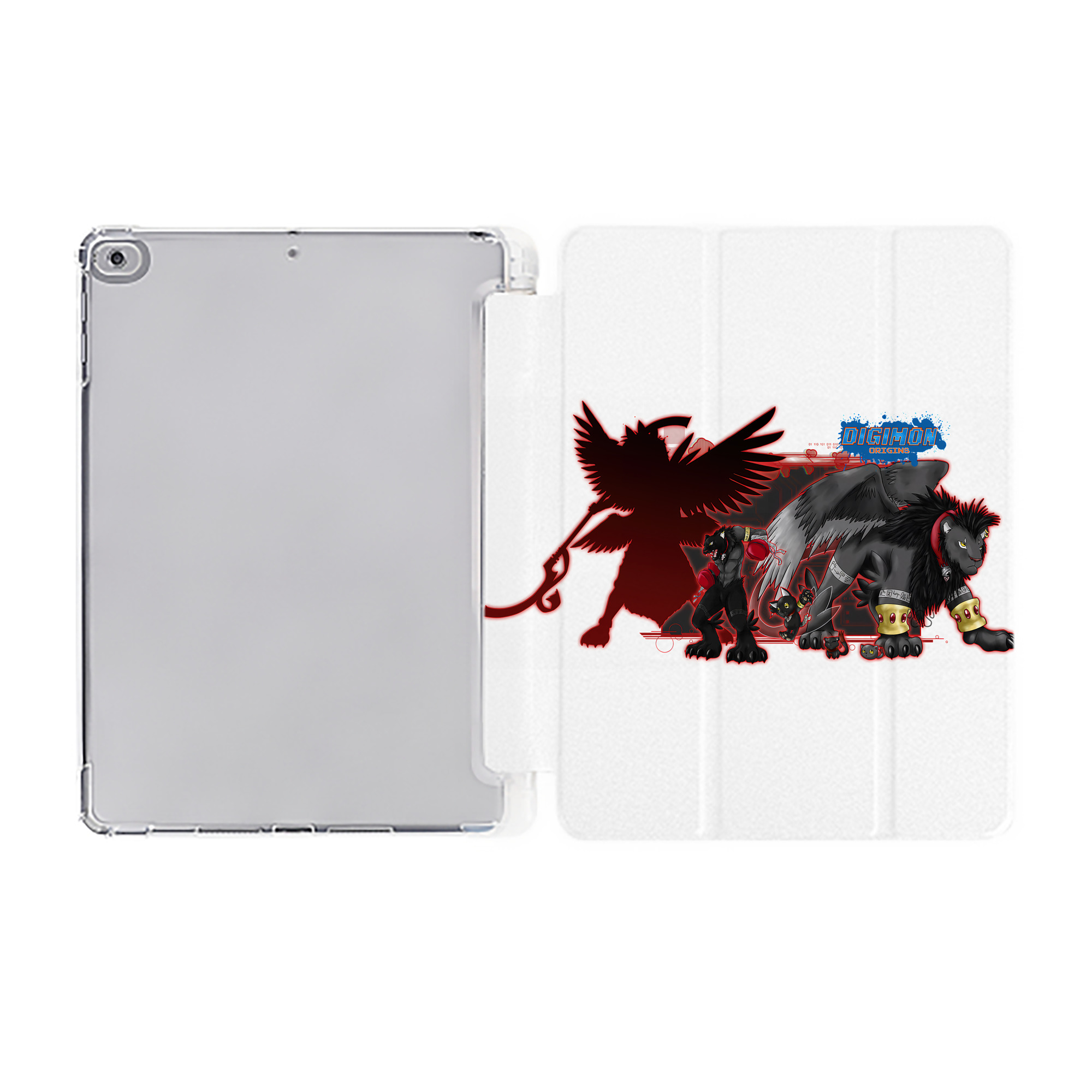 （画像用） Digimon デジタルモンスター/デジモン IPad ケース ペン収納付き 三つ折りスタンド PUレザー×シリコン 対応機種9.5/10.5/10.9インチ